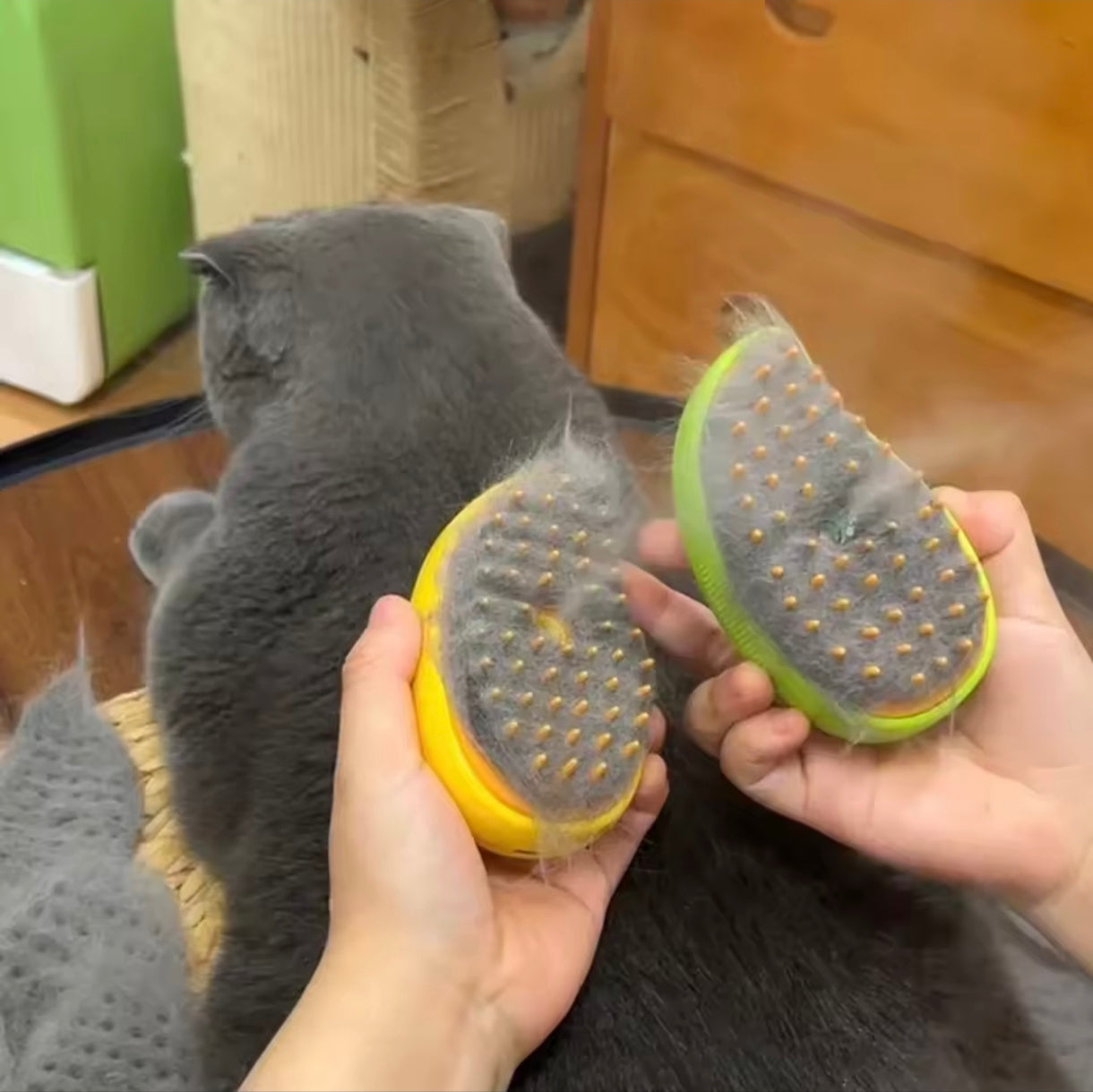 2in1 Katzenbürste – Kein Haar mehr überall!“